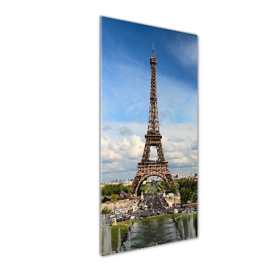 Cuadro de metacrilato moderno efecto cristal vertical Torre Eiffel de París