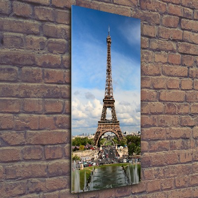 Cuadro de metacrilato moderno efecto cristal vertical Torre Eiffel de París