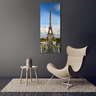 Cuadro de metacrilato moderno efecto cristal vertical Torre Eiffel de París