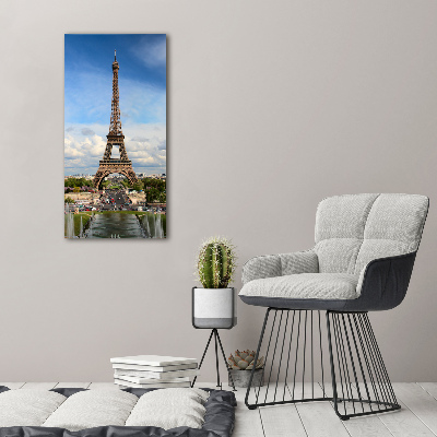 Cuadro de metacrilato moderno efecto cristal vertical Torre Eiffel de París