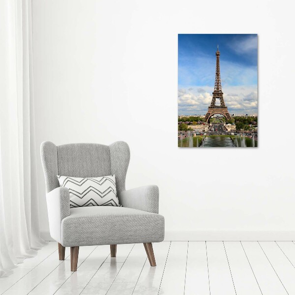 Cuadro de metacrilato moderno efecto cristal vertical Torre Eiffel de París