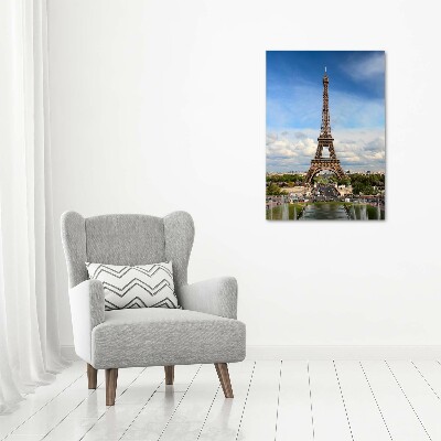 Cuadro de metacrilato moderno efecto cristal vertical Torre Eiffel de París