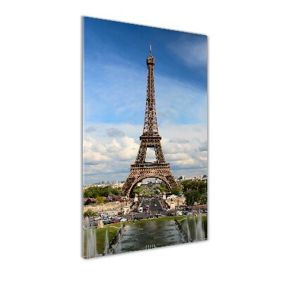 Cuadro de metacrilato moderno efecto cristal vertical Torre Eiffel de París