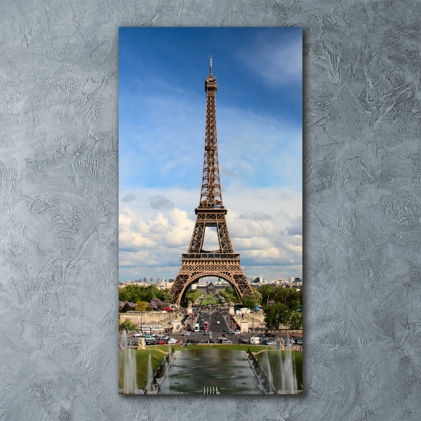 Cuadro de metacrilato moderno efecto cristal vertical Torre Eiffel de París