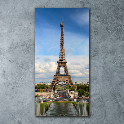 Cuadro de metacrilato moderno efecto cristal vertical Torre Eiffel de París