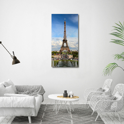 Cuadro de metacrilato moderno efecto cristal vertical Torre Eiffel de París