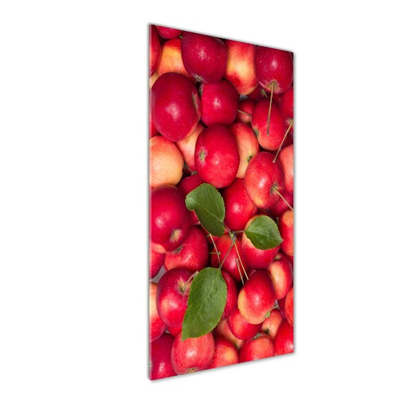 Cuadro de metacrilato moderno efecto cristal vertical manzanas rojas