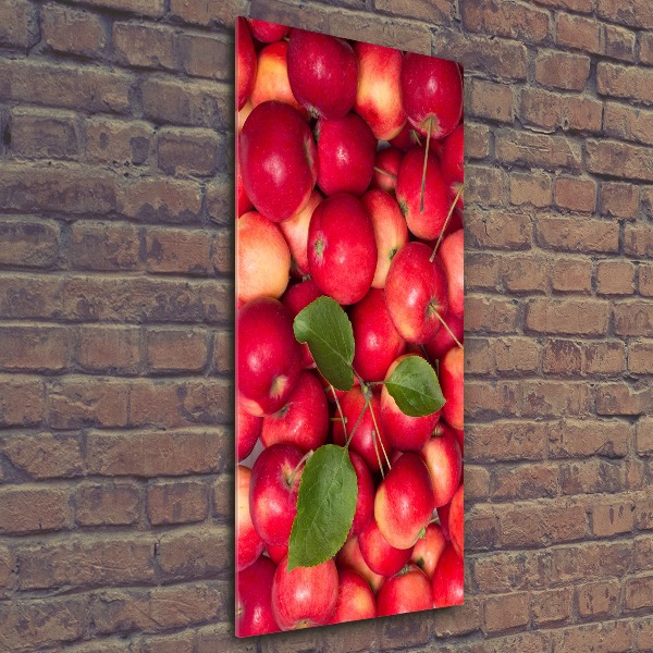 Cuadro de metacrilato moderno efecto cristal vertical manzanas rojas