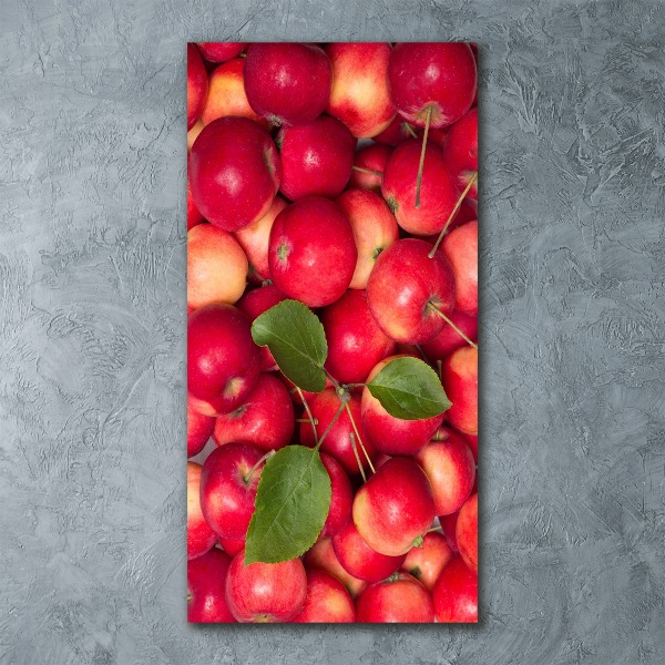 Cuadro de metacrilato moderno efecto cristal vertical manzanas rojas