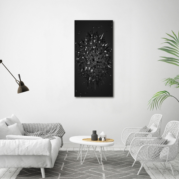 Cuadro de metacrilato moderno efecto cristal vertical Abstracción 3D