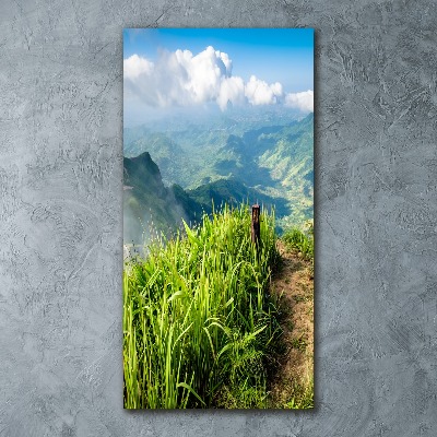 Cuadro decorativo en acrílico brillante vertical Sendero de montaña