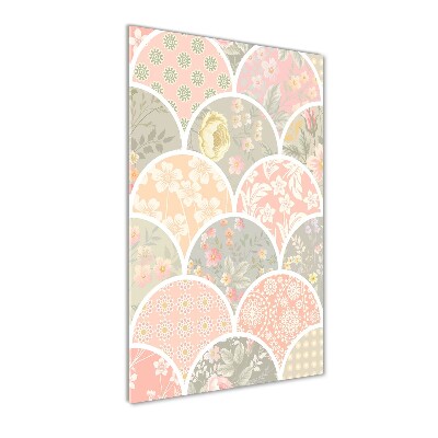 Cuadro decorativo en acrílico brillante vertical Patrón floral