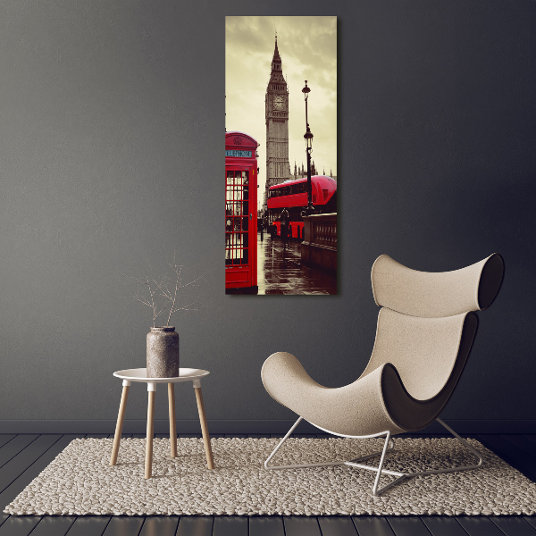 Cuadro de metacrilato moderno efecto cristal vertical Big Ben de Londres