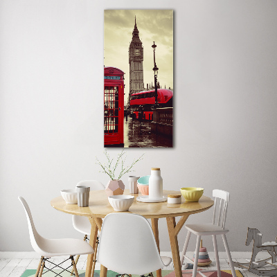 Cuadro de metacrilato moderno efecto cristal vertical Big Ben de Londres