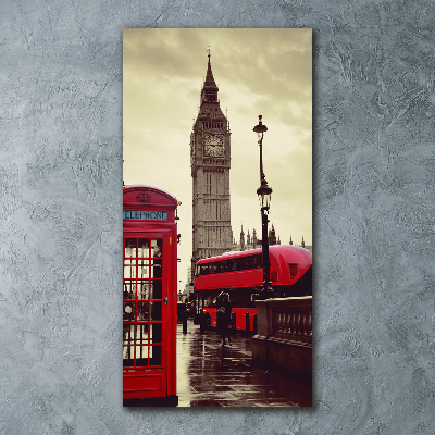 Cuadro de metacrilato moderno efecto cristal vertical Big Ben de Londres
