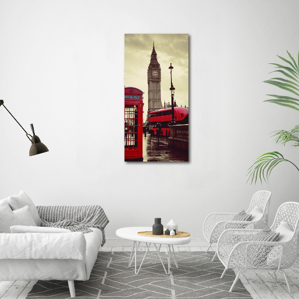 Cuadro de metacrilato moderno efecto cristal vertical Big Ben de Londres