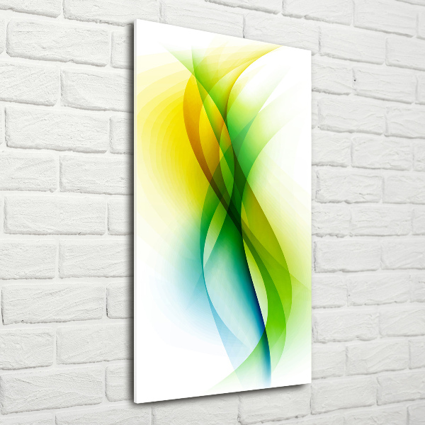 Cuadro decorativo en acrílico brillante vertical Ondas abstractas