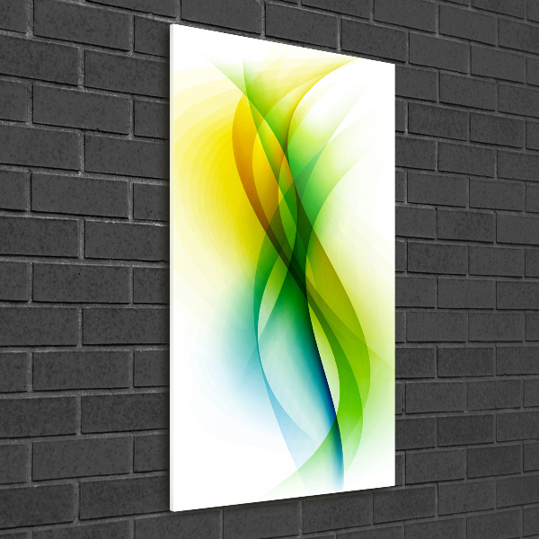 Cuadro decorativo en acrílico brillante vertical Ondas abstractas
