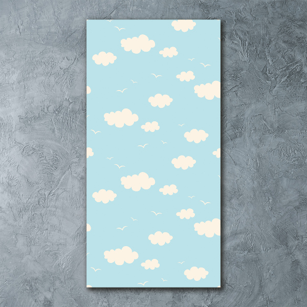 Cuadro decorativo en acrílico brillante vertical Nubes