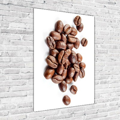 Cuadro decorativo en acrílico brillante vertical Granos de café