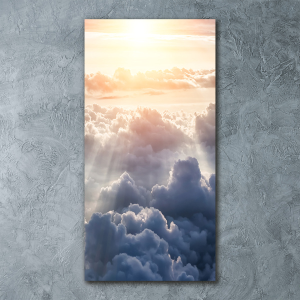 Cuadro decorativo en acrílico brillante vertical Vuelo sobre las nubes