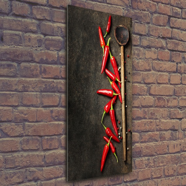 Cuadro de metacrilato moderno efecto cristal vertical chiles