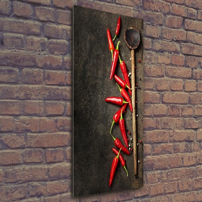Cuadro de metacrilato moderno efecto cristal vertical chiles