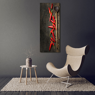 Cuadro de metacrilato moderno efecto cristal vertical chiles