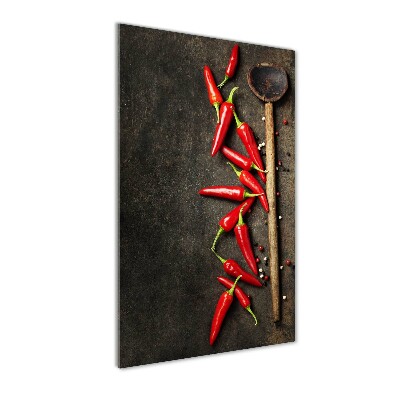 Cuadro de metacrilato moderno efecto cristal vertical chiles