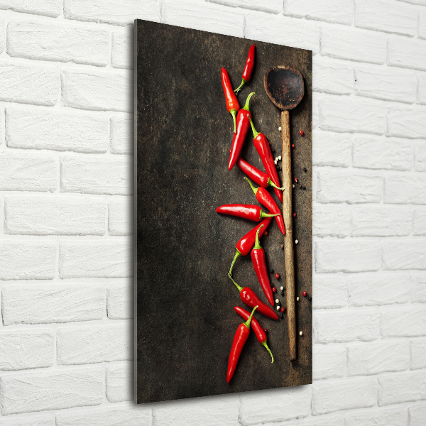 Cuadro de metacrilato moderno efecto cristal vertical chiles