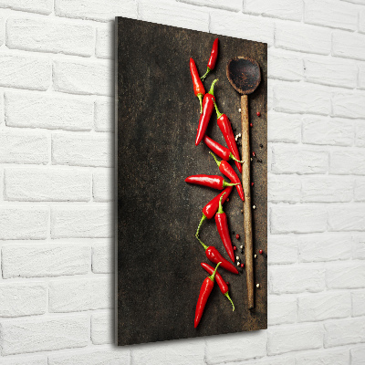 Cuadro de metacrilato moderno efecto cristal vertical chiles