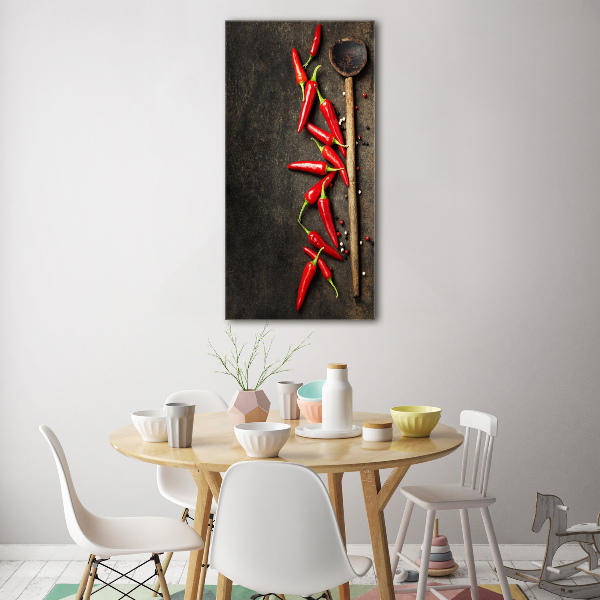 Cuadro de metacrilato moderno efecto cristal vertical chiles