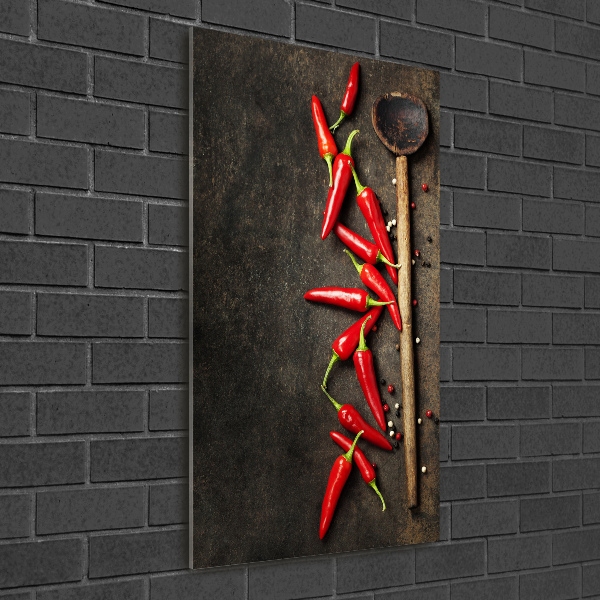 Cuadro de metacrilato moderno efecto cristal vertical chiles