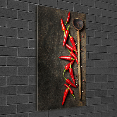 Cuadro de metacrilato moderno efecto cristal vertical chiles