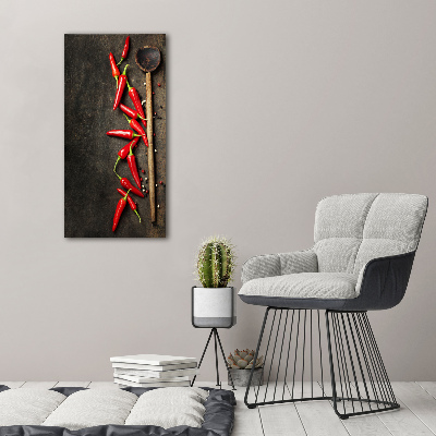 Cuadro de metacrilato moderno efecto cristal vertical chiles