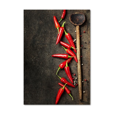 Cuadro de metacrilato moderno efecto cristal vertical chiles