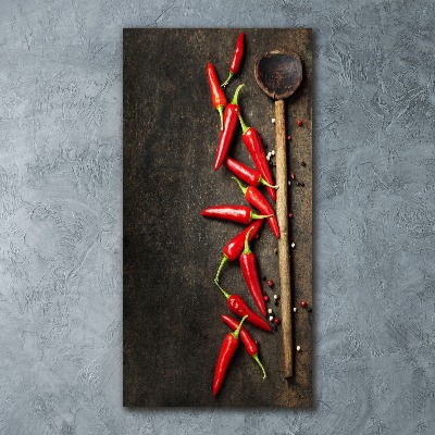 Cuadro de metacrilato moderno efecto cristal vertical chiles