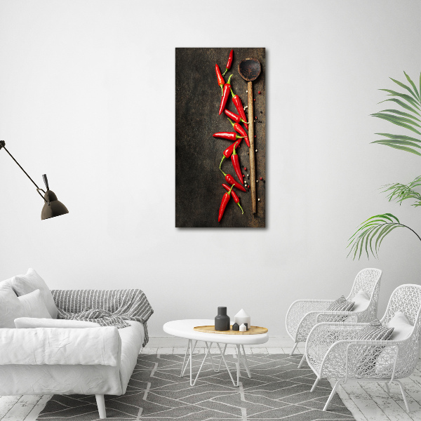 Cuadro de metacrilato moderno efecto cristal vertical chiles