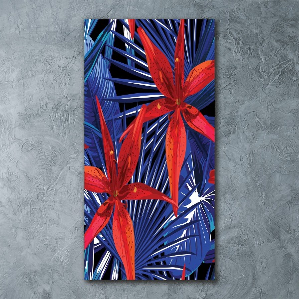 Impresión en metacrilato de alta calidad vertical flores tropicales