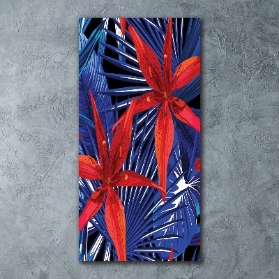 Impresión en metacrilato de alta calidad vertical flores tropicales