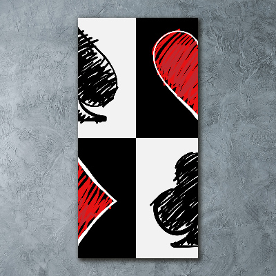 Cuadro de metacrilato moderno efecto cristal vertical Palos de cartas