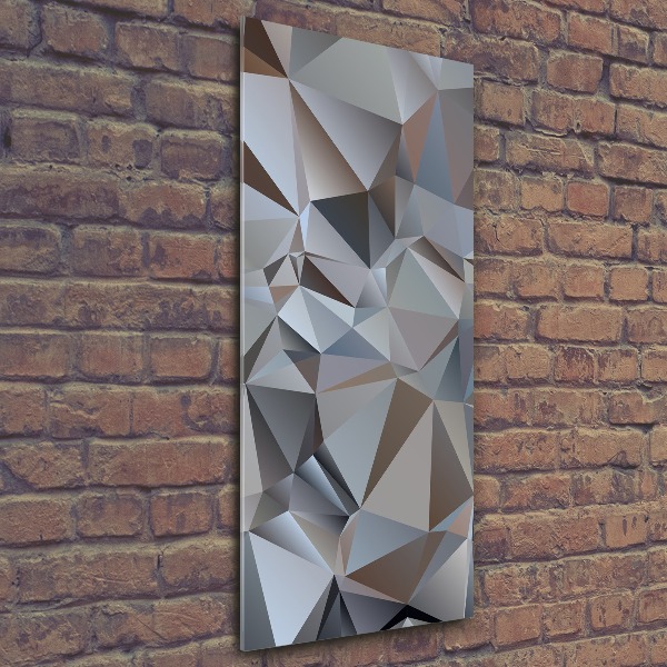 Cuadro decorativo en acrílico brillante vertical Triángulos abstractos