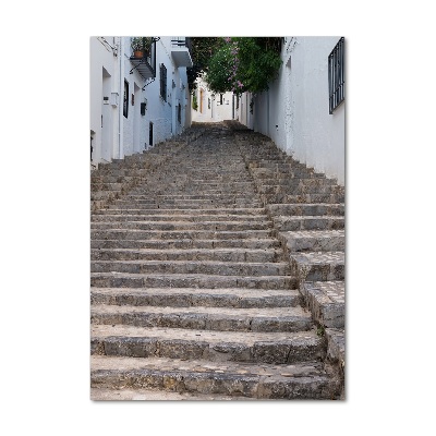 Cuadro decorativo en acrílico brillante vertical Escaleras de piedra