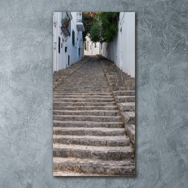 Cuadro decorativo en acrílico brillante vertical Escaleras de piedra