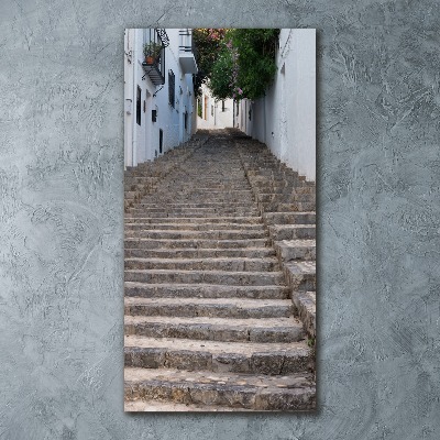 Cuadro decorativo en acrílico brillante vertical Escaleras de piedra