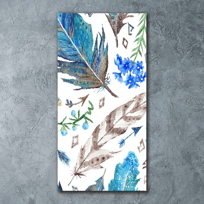 Impresión en metacrilato de alta calidad vertical Plumas y flores