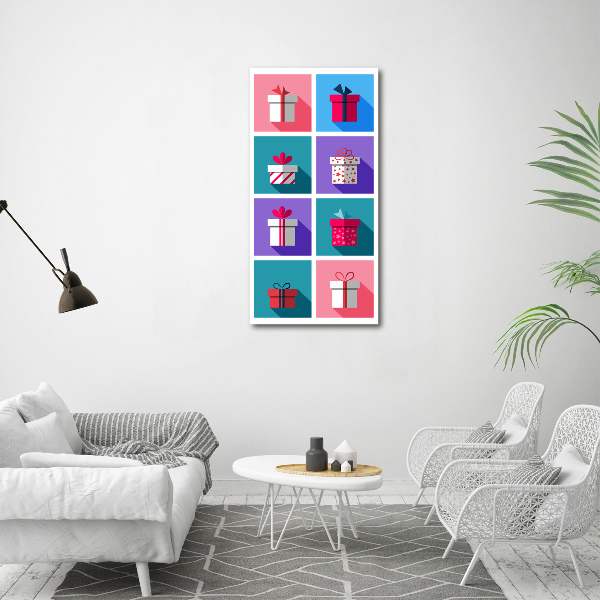 Cuadro de metacrilato moderno efecto cristal vertical Presenta