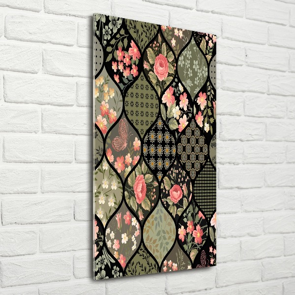 Impresión en metacrilato de alta calidad vertical Patrón floral