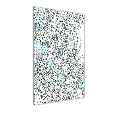 Cuadro decorativo en acrílico brillante vertical Patrón floral