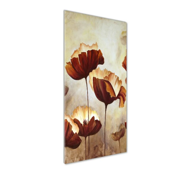 Cuadro decorativo en acrílico brillante vertical Amapolas de campo